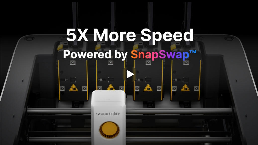 [视频] Snapmaker U1彩色3D打印机：独立四打印头 生产更多 浪费更少