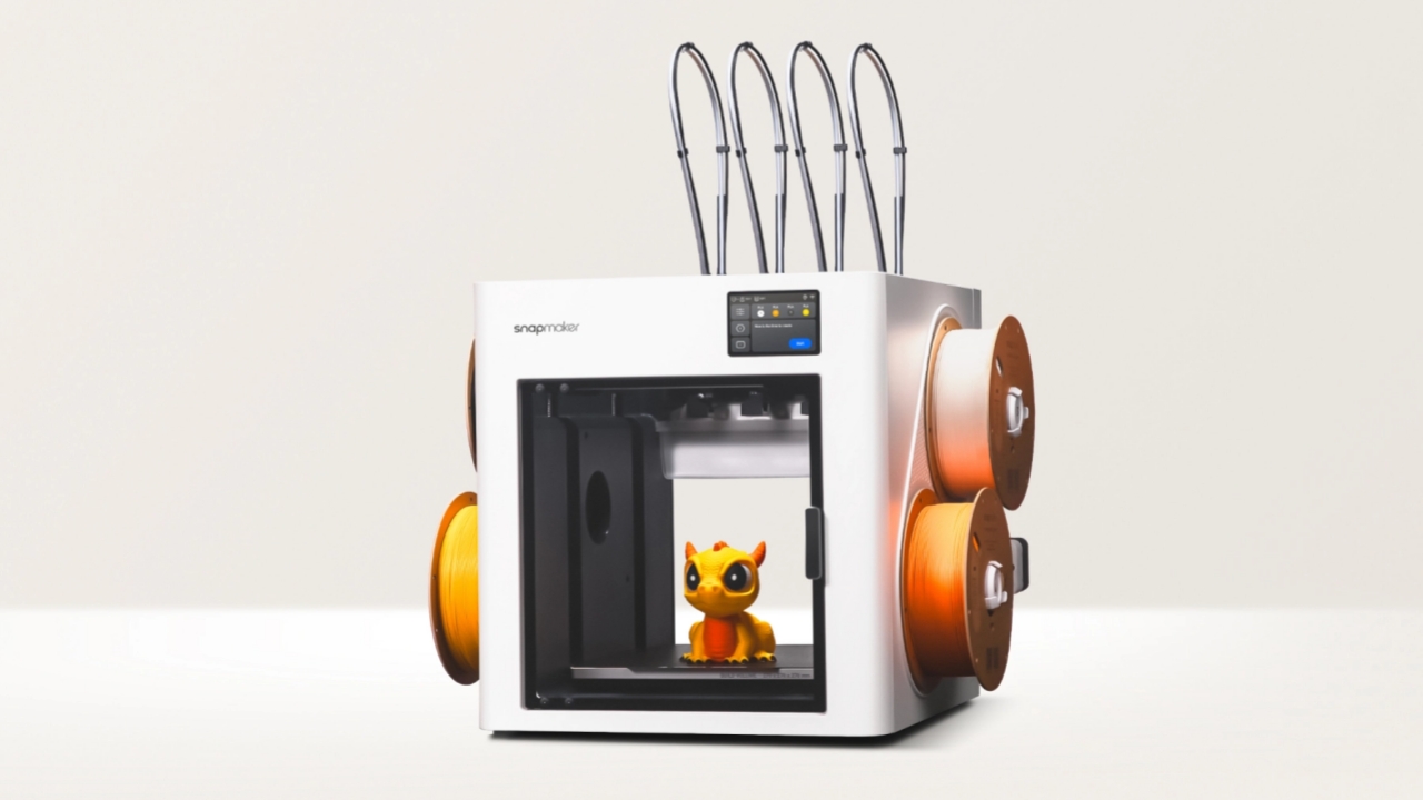 [视频] Snapmaker U1彩色3D打印机：独立四打印头 生产更多 浪费更少