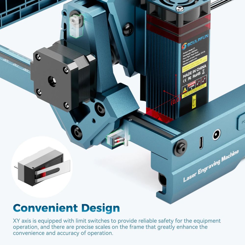 [视频] Sculpfun C1：最小巧的迷你激光雕刻机 150x130mm 精准雕刻